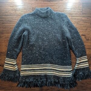Vintage Great Nothern Knitters Made in Canada Wool Sweater with fringe details